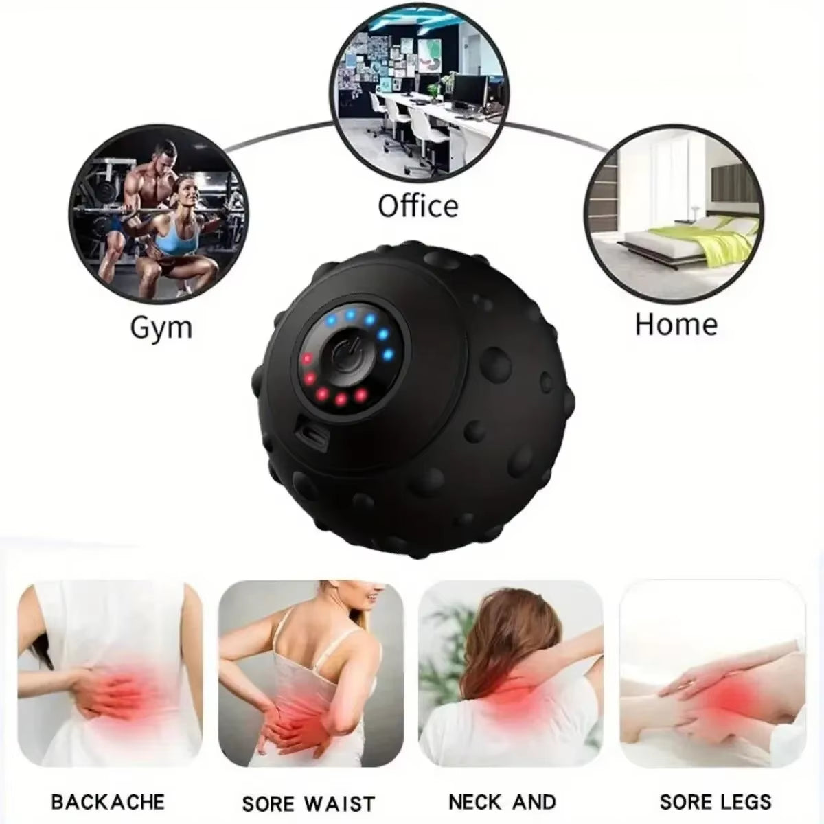 Revitalize Your Senses with the Electric Vibration Massage Ball - Perfect for Foot, Facial, and Full Body Relaxation at Home or Gym!